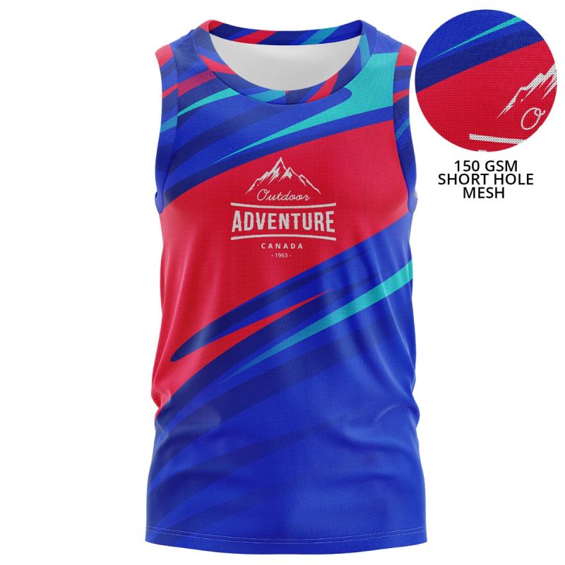 Unisex 150 GSM Short Hole Mesh Performance Sublimation Tank Tops