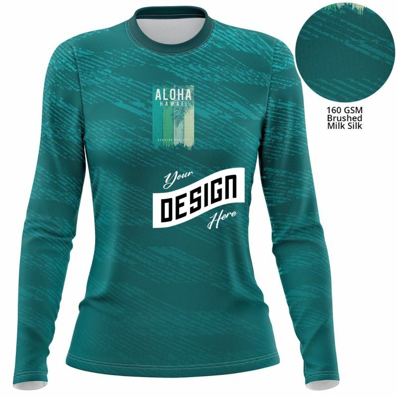 Women's 160 GSM Brushed Milk Silk Sublimation Long Sleeve T-Shirt