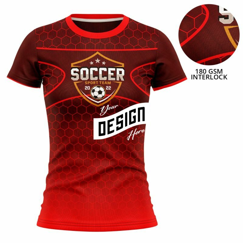 Women's 180 GSM Poly Interlock Sublimation Short Sleeve T-Shirt