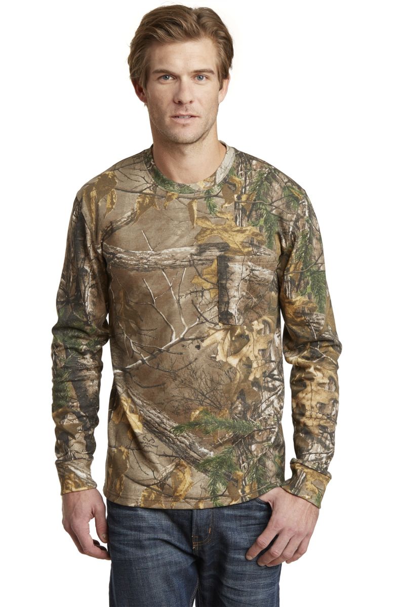  DISCONTINUED  Russell Outdoors ™  Realtree ®  Long Sleeve Explorer 100% Cotton T-Shirt with Pocket