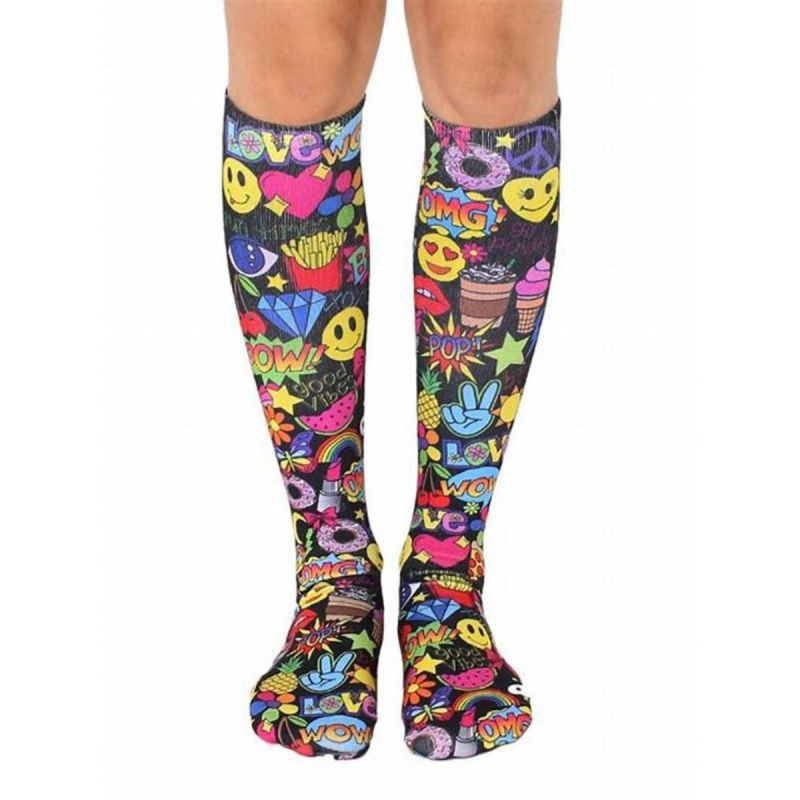 Over The Calf Sublimated Full Color Socks, 200 Needle