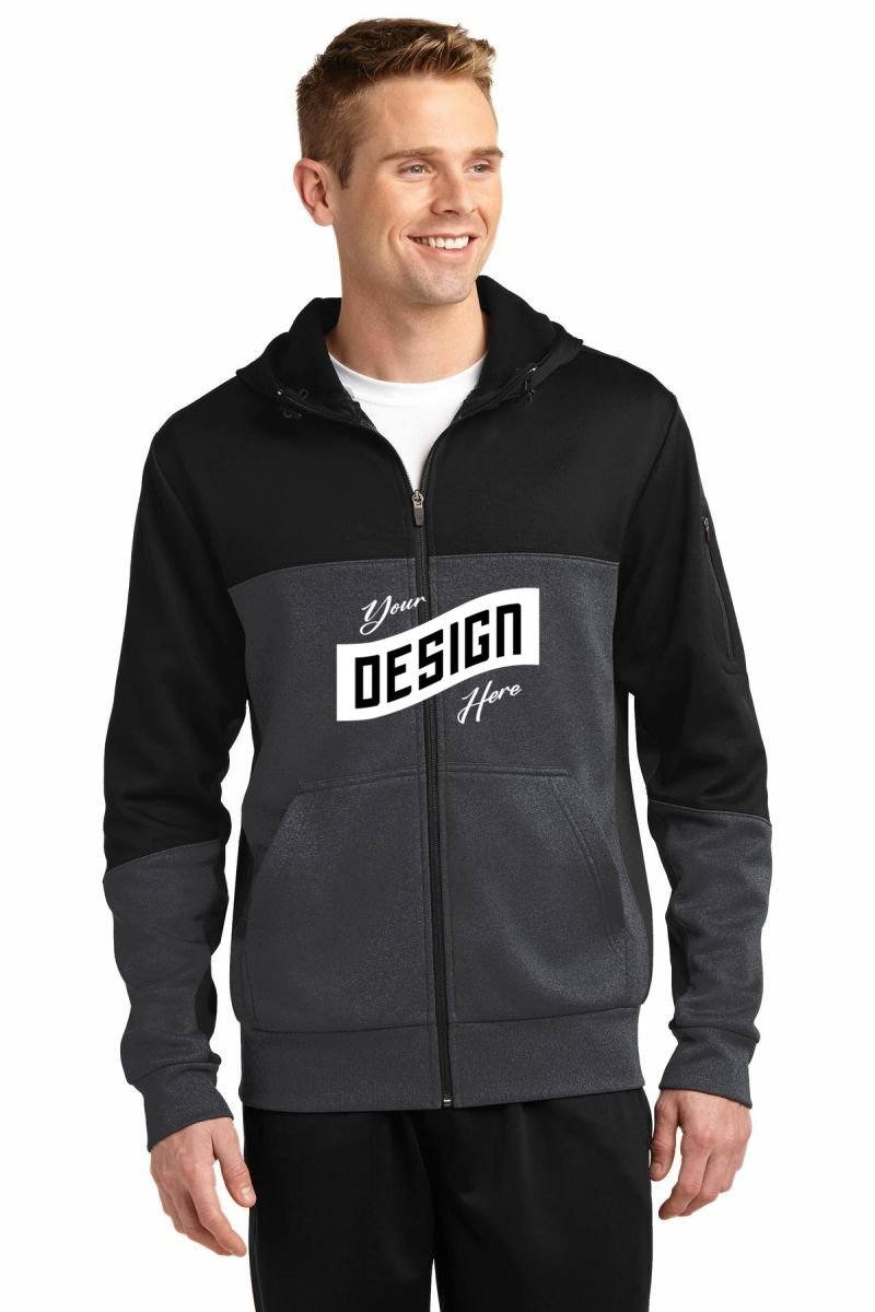 Sport-Tek ® Tech Fleece Colorblock Full-Zip Hooded Jacket