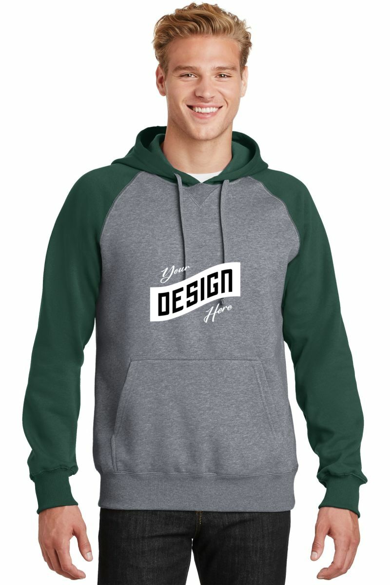Sport-Tek ® Raglan Colorblock Pullover Hooded Sweatshirt