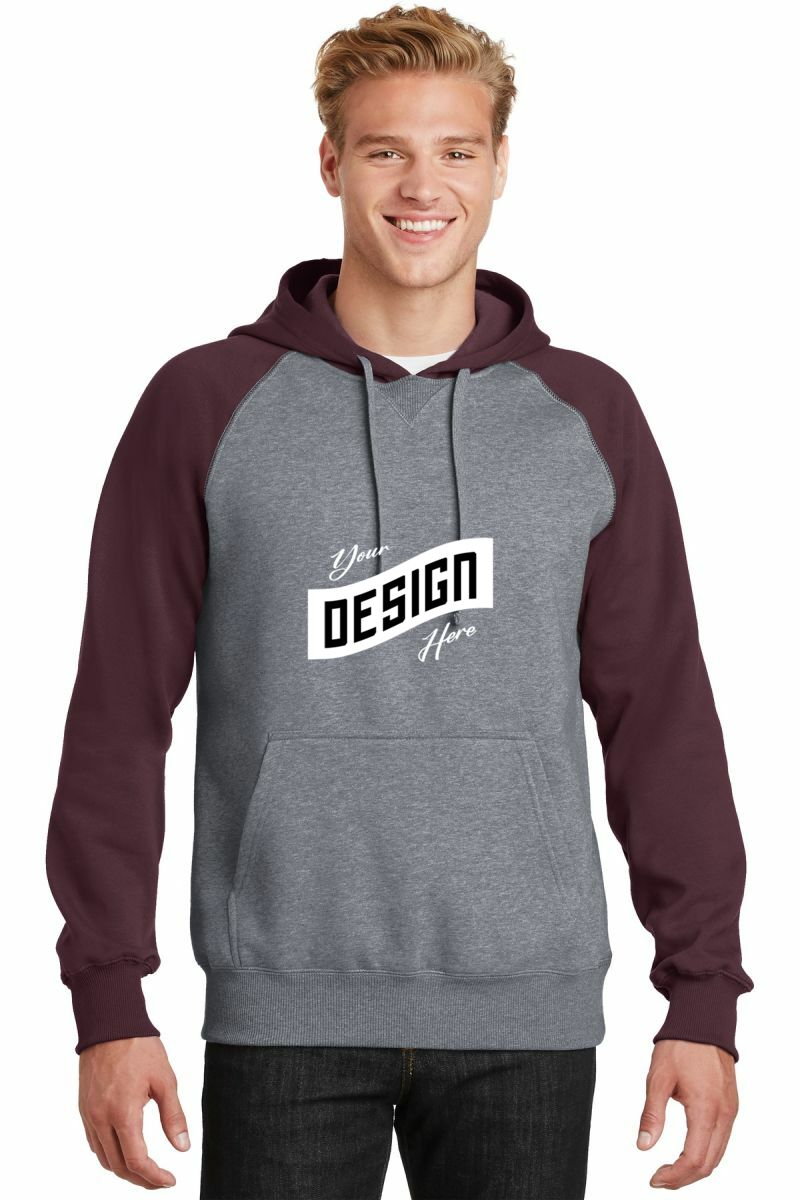 Sport-Tek ® Raglan Colorblock Pullover Hooded Sweatshirt
