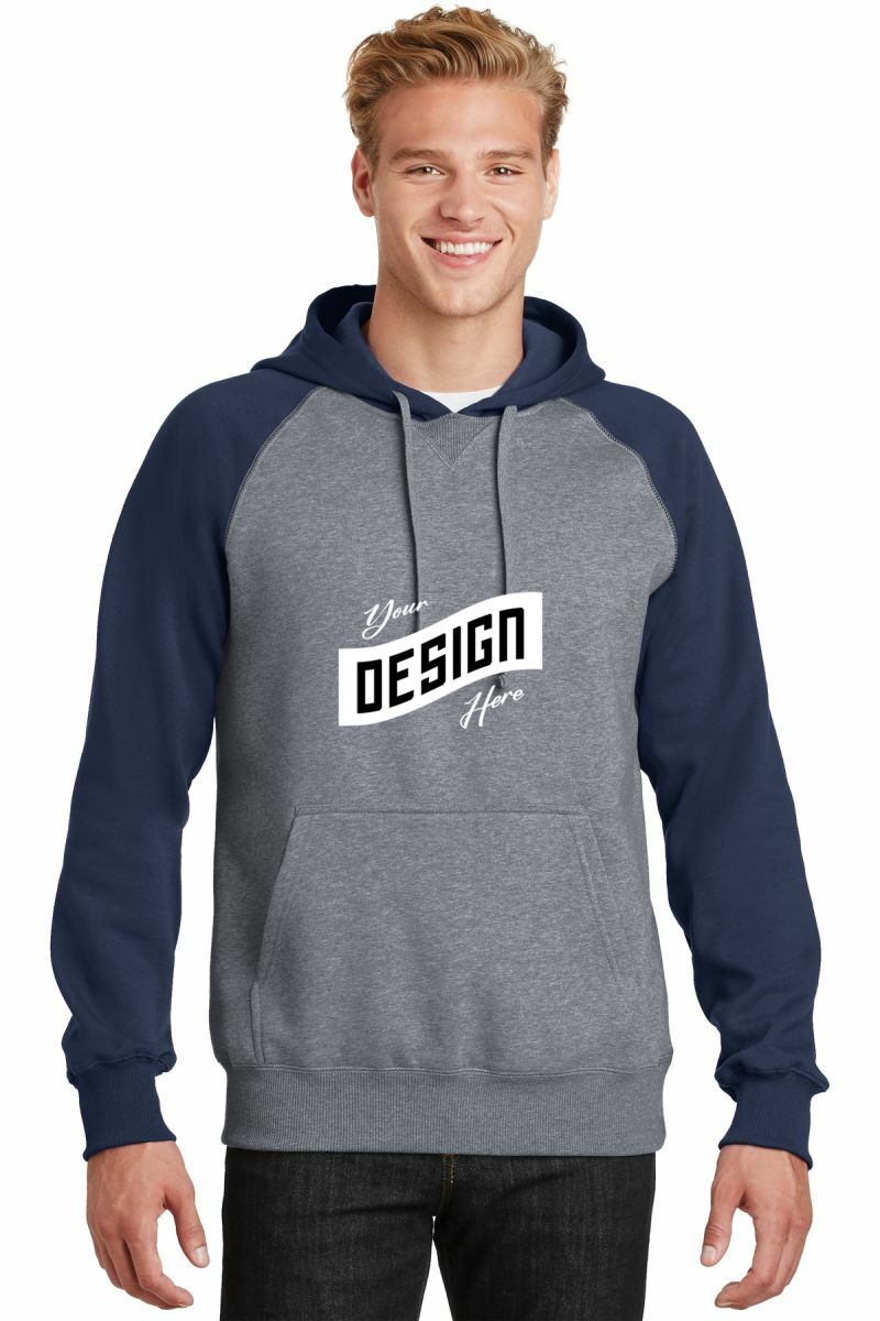 Sport-Tek ® Raglan Colorblock Pullover Hooded Sweatshirt