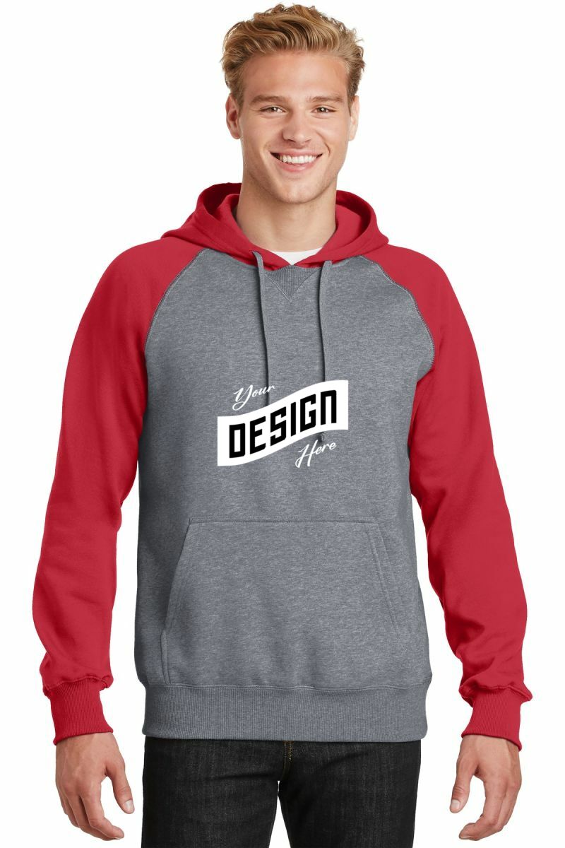 Sport-Tek ® Raglan Colorblock Pullover Hooded Sweatshirt