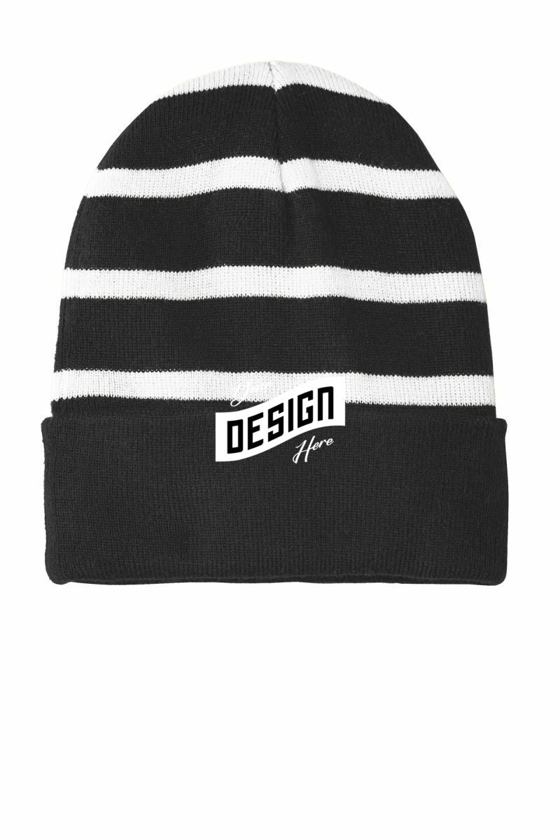 Sport-Tek ®  Striped Beanie with Solid Band