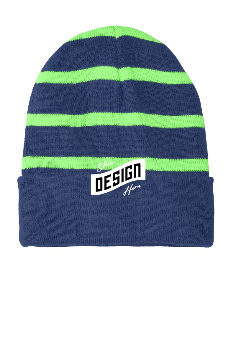 Sport-Tek ®  Striped Beanie with Solid Band