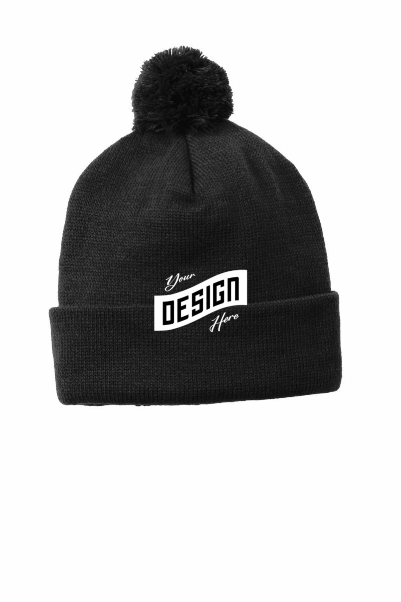 Sport-Tek  ®  Solid Pom Pom Beanie