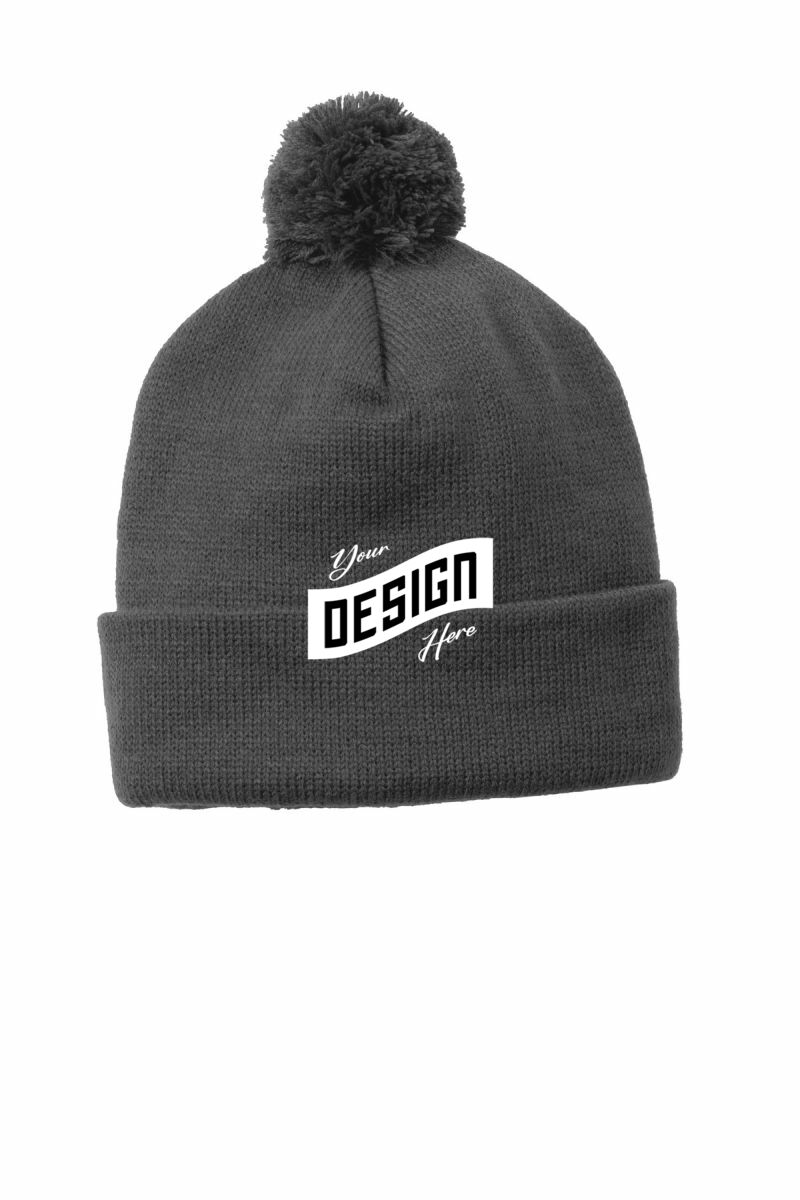 Sport-Tek  ®  Solid Pom Pom Beanie