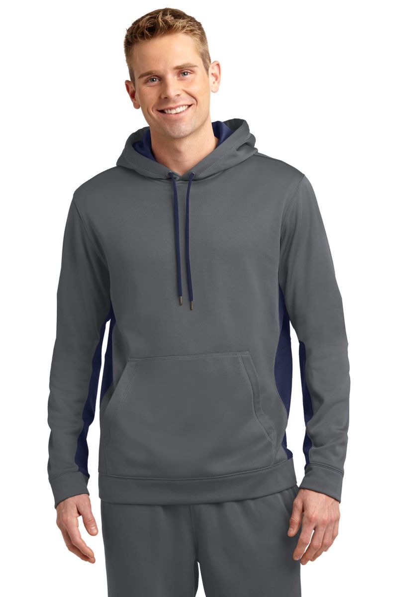 Sport-Tek ®  Sport-Wick ®  Fleece Colorblock Hooded Pullover