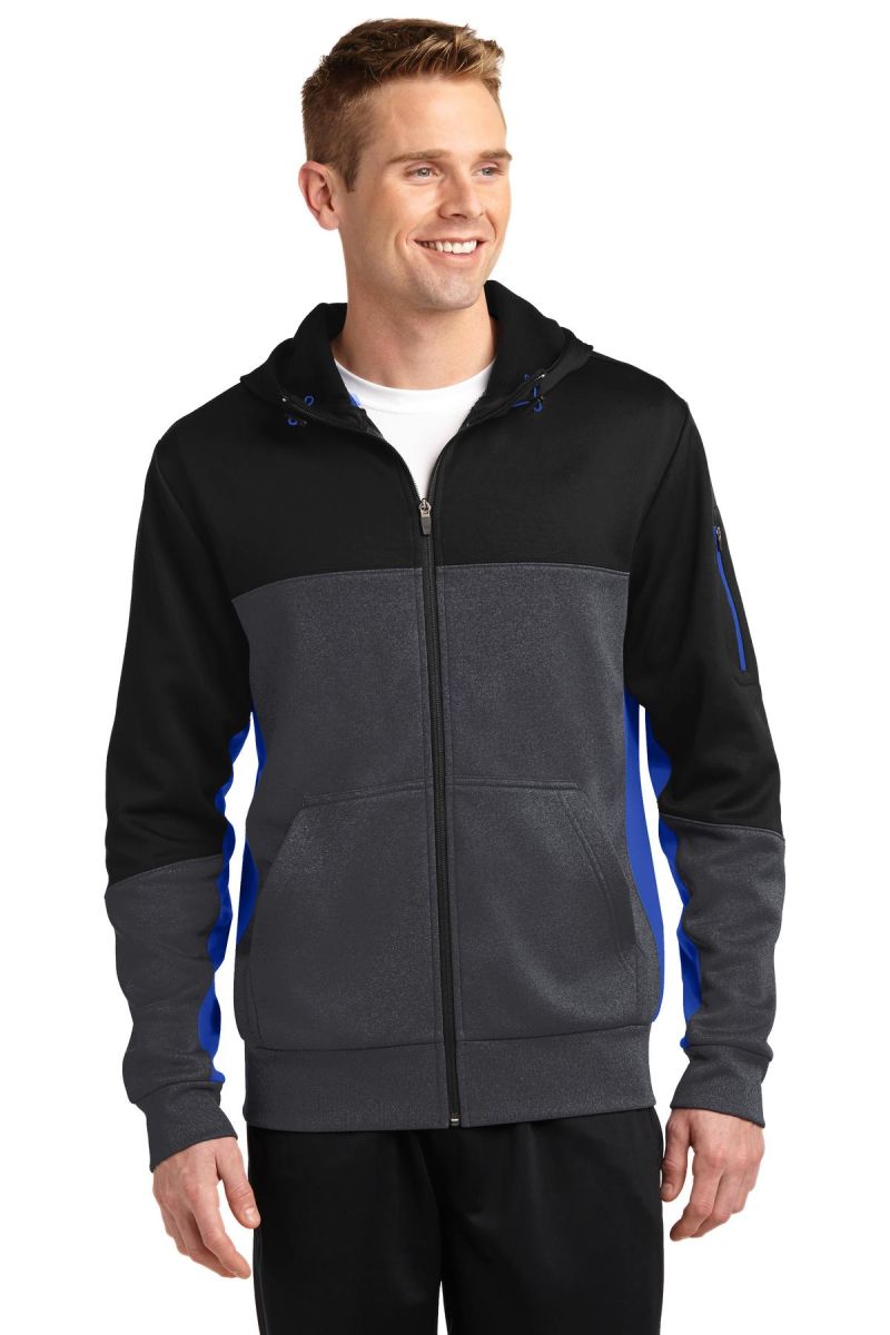 Sport-Tek ®  Tech Fleece Colorblock Full-Zip Hooded Jacket