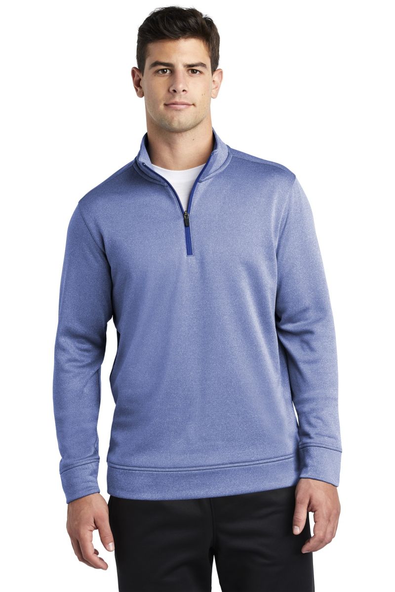 Sport-Tek  ®  PosiCharge  ®  Sport-Wick  ®  Heather Fleece 1/4-Zip Pullover