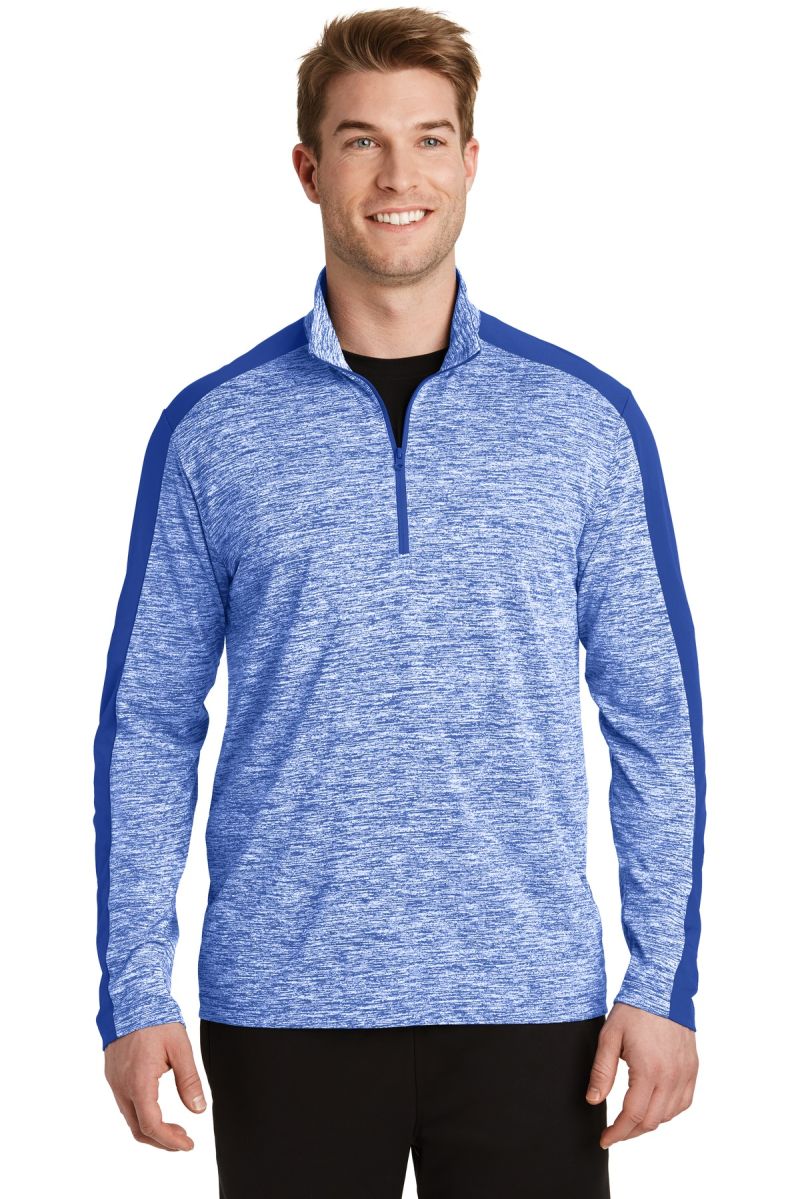 Sport-Tek ®  PosiCharge ®  Electric Heather Colorblock 1/4-Zip Pullover