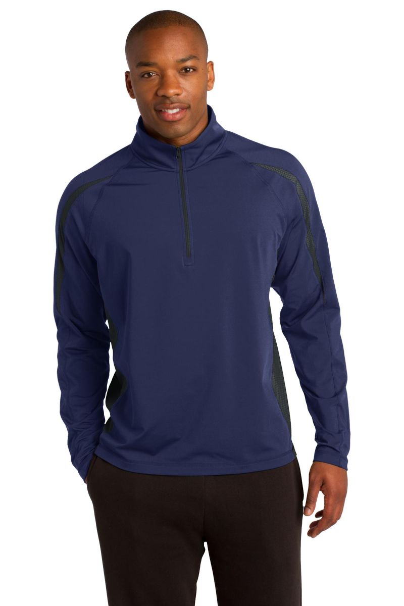 Sport-Tek ®  Sport-Wick ®  Stretch 1/4-Zip Colorblock Pullover