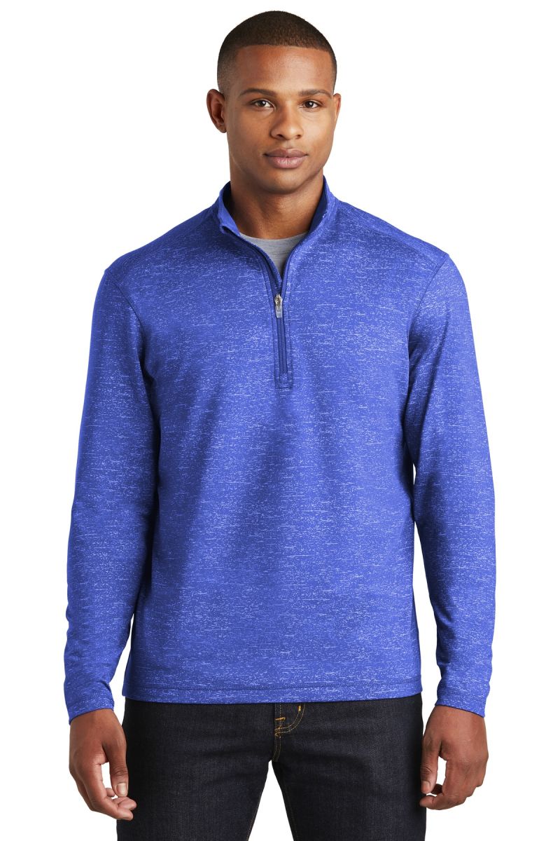  DISCONTINUED  Sport-Tek  ®  Sport-Wick  ®  Stretch Reflective Heather 1/2-Zip Pullover