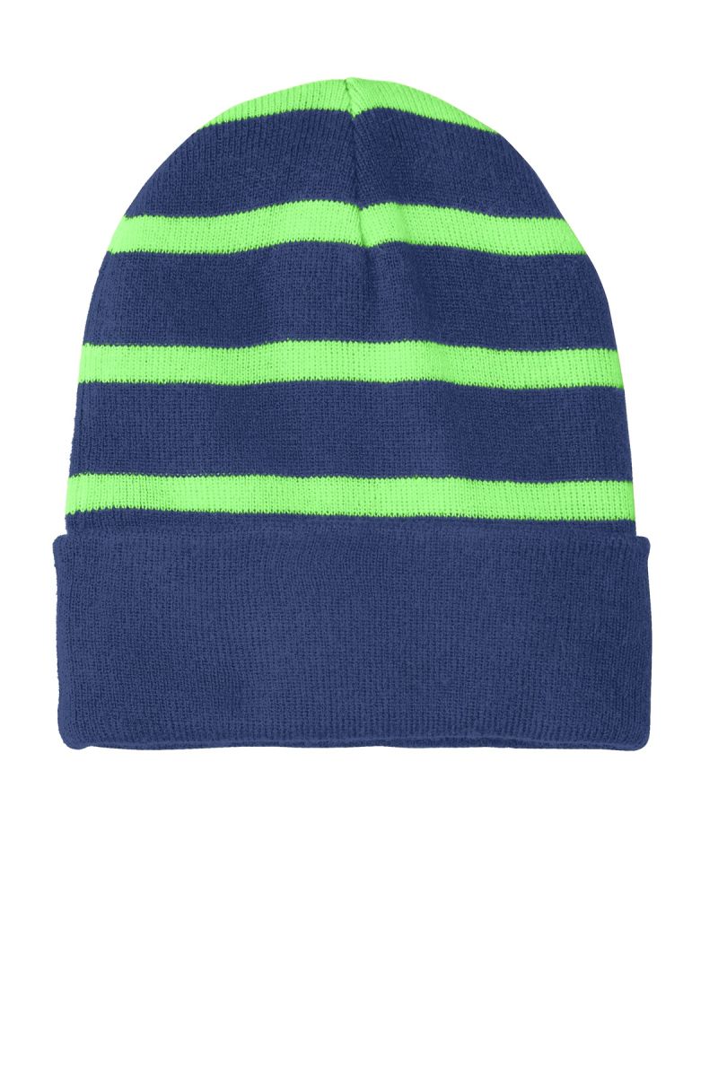 Sport-Tek ®  Striped Beanie with Solid Band