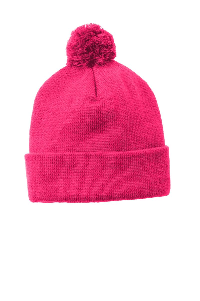 Sport-Tek  ®  Solid Pom Pom Beanie