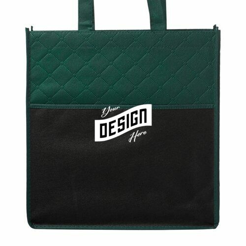 Reusable Quilted Pocket Shopping Tote Bag