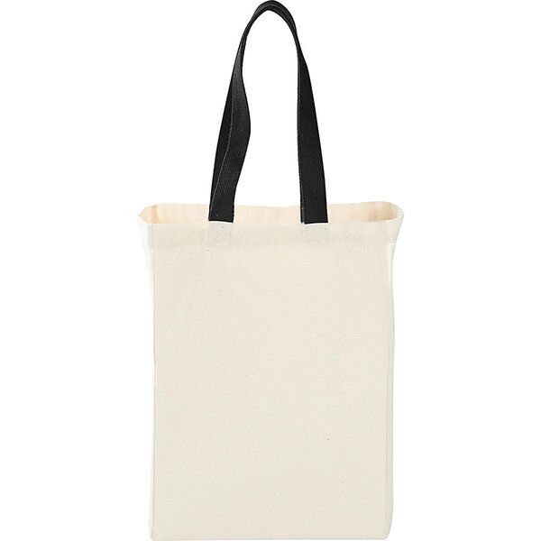 Grocery Canvas Tote Bag W/ Colored Handles