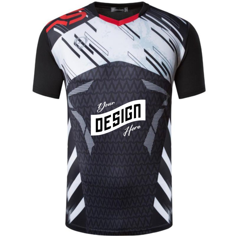 Unisex 180 GSM Poly Interlock Sublimation Short Sleeve V-Neck T-Shirt