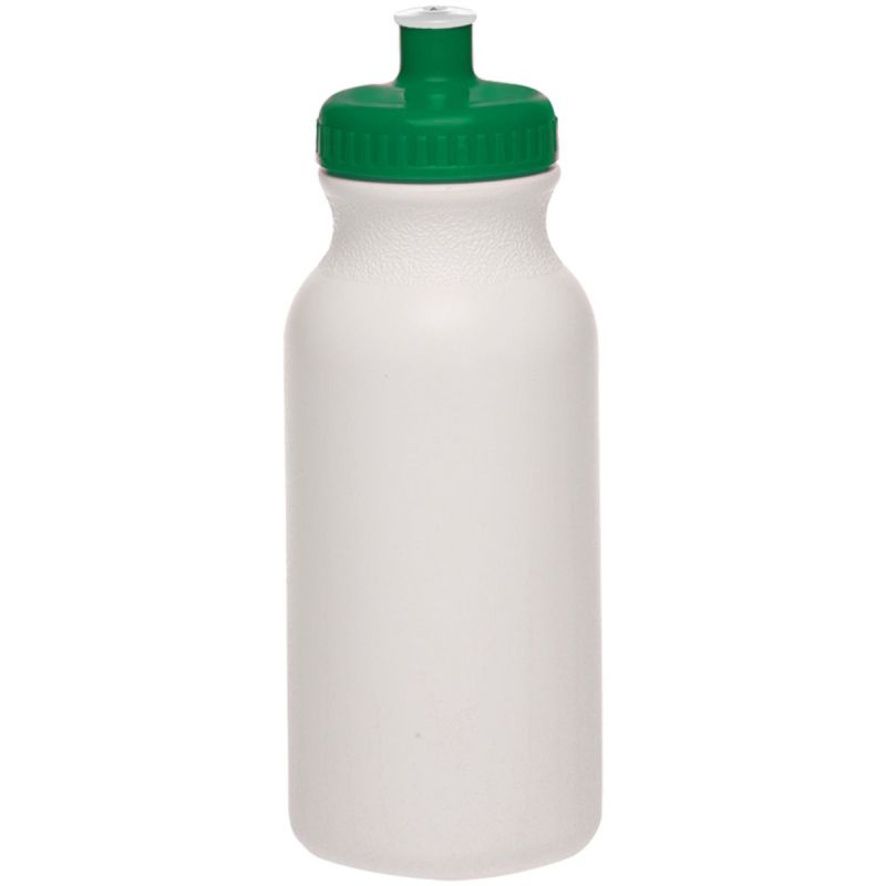 20 Oz. White Plastic Water Bottles W/ Push Cap