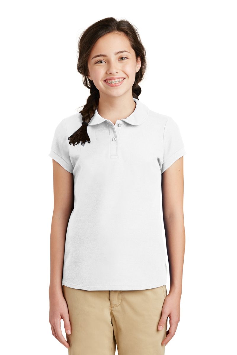 Port Authority ®  Girls Silk Touch ™  Peter Pan Collar Polo