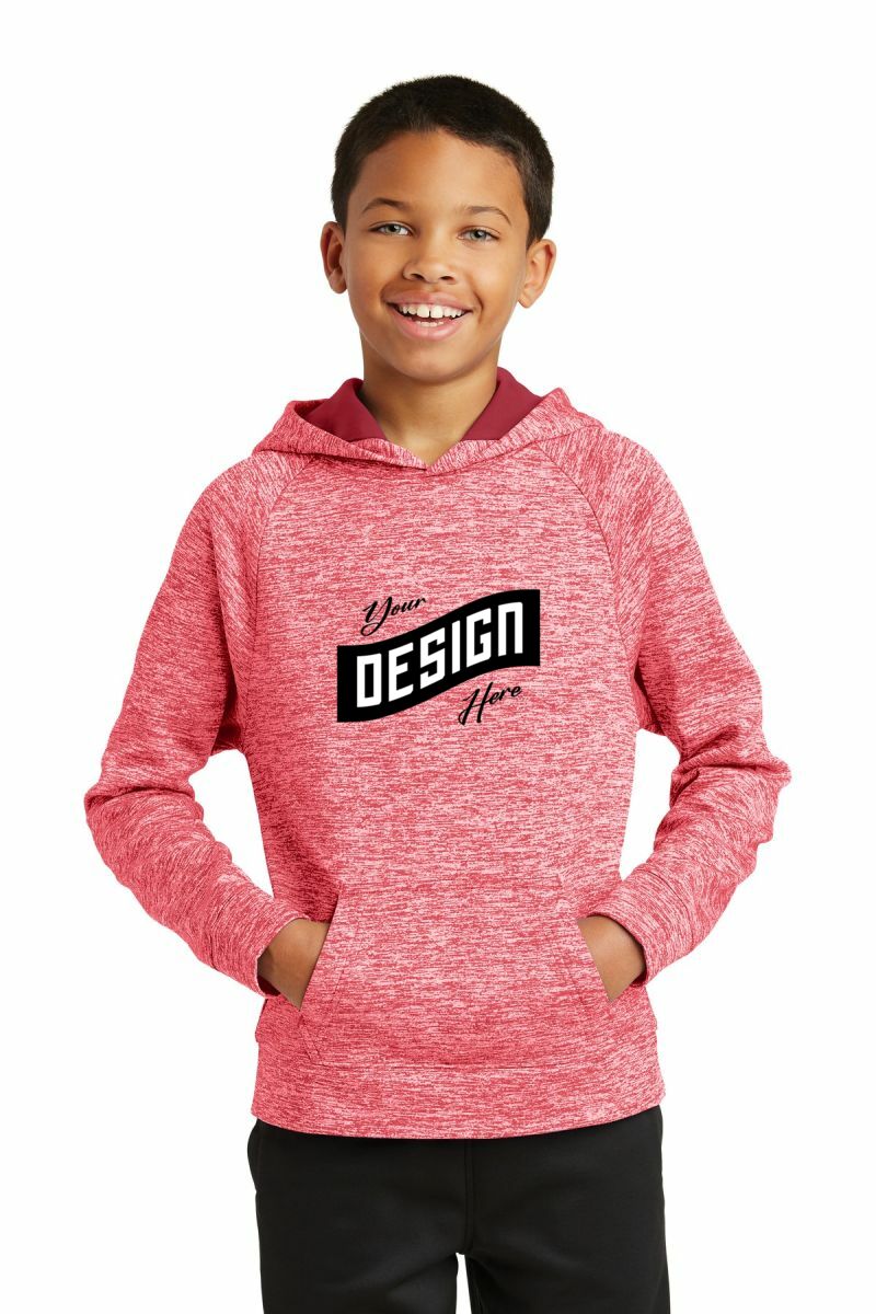 Sport-Tek ®  Youth PosiCharge ®  Electric Heather Fleece Hooded Pullover
