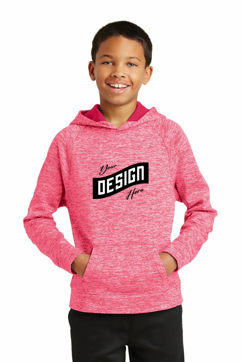 Sport-Tek ®  Youth PosiCharge ®  Electric Heather Fleece Hooded Pullover