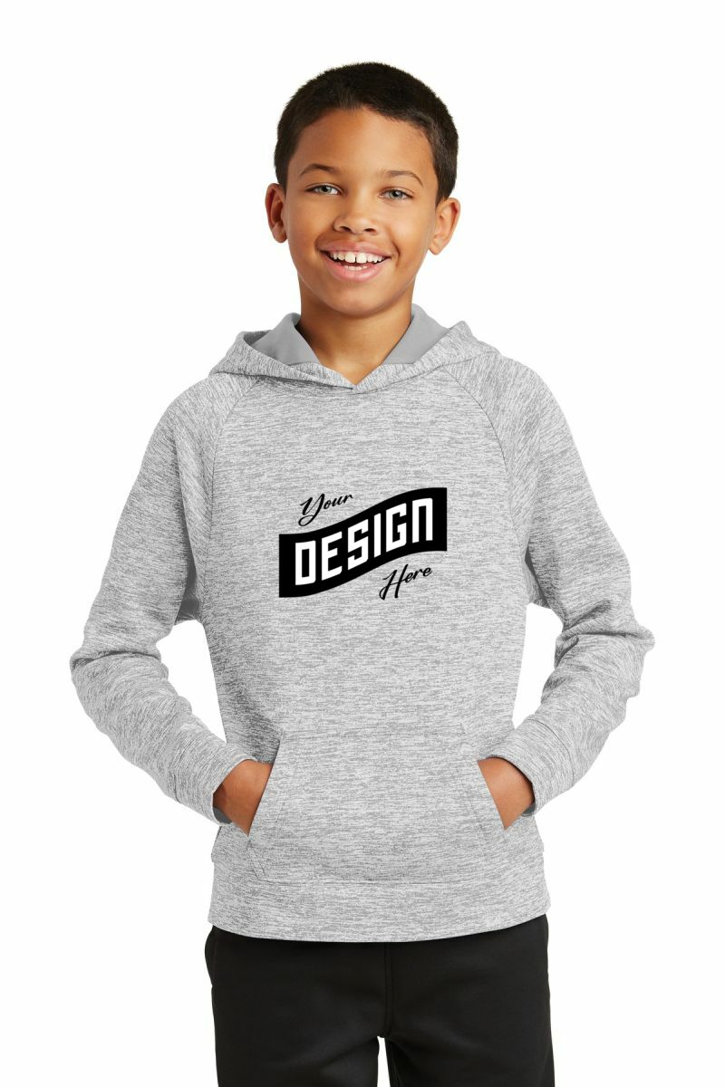 Sport-Tek ®  Youth PosiCharge ®  Electric Heather Fleece Hooded Pullover
