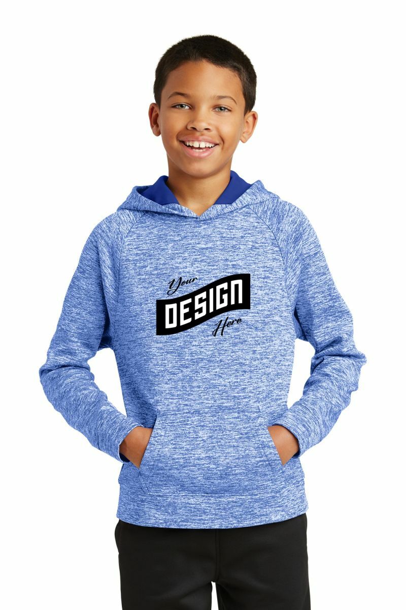 Sport-Tek ®  Youth PosiCharge ®  Electric Heather Fleece Hooded Pullover