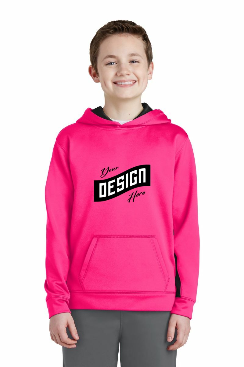 Sport-Tek ®  Youth Sport-Wick ®  Fleece Colorblock Hooded Pullover