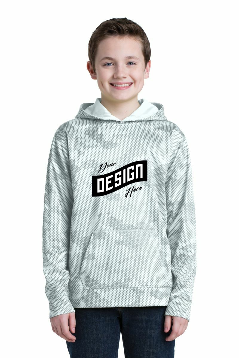 Sport-Tek ®  Youth Sport-Wick ®  CamoHex Fleece Hooded Pullover