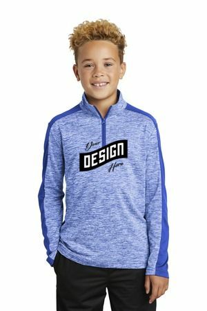 Sport-Tek  ®  Youth PosiCharge  ®  Electric Heather Colorblock 1/4-Zip Pullover