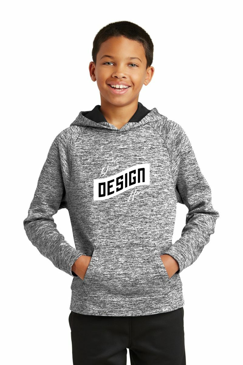 Sport-Tek ®  Youth PosiCharge ®  Electric Heather Fleece Hooded Pullover