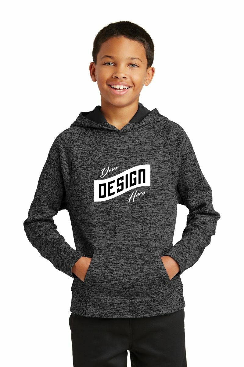 Sport-Tek ®  Youth PosiCharge ®  Electric Heather Fleece Hooded Pullover