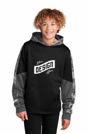 Sport-Tek ®  Youth Sport-Wick ®  Mineral Freeze Fleece Colorblock Hooded Pullover
