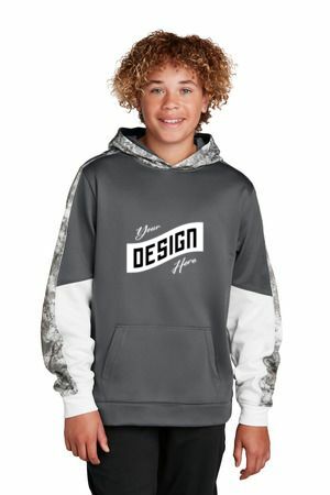 Sport-Tek ®  Youth Sport-Wick ®  Mineral Freeze Fleece Colorblock Hooded Pullover