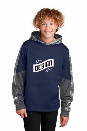 Sport-Tek ®  Youth Sport-Wick ®  Mineral Freeze Fleece Colorblock Hooded Pullover