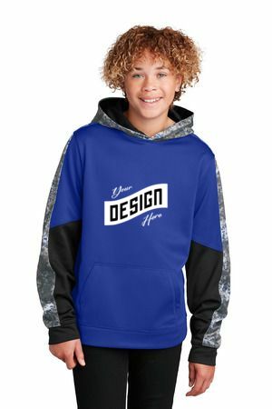 Sport-Tek ®  Youth Sport-Wick ®  Mineral Freeze Fleece Colorblock Hooded Pullover