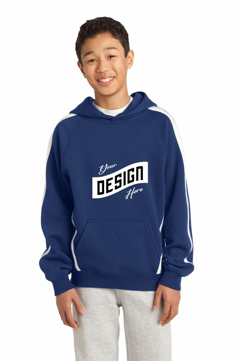  DISCONTINUED  Sport-Tek ®  Youth Sleeve Stripe Pullover Hooded Sweatshirt