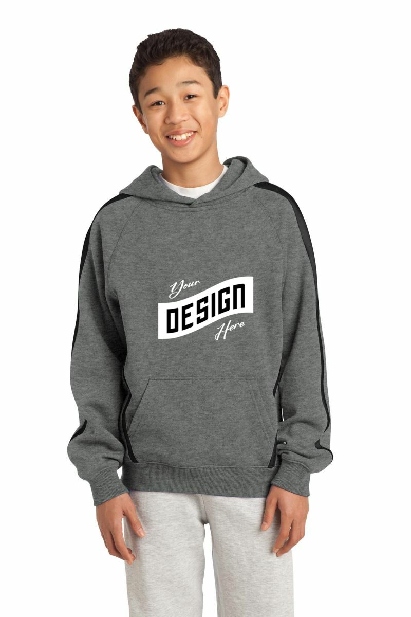  DISCONTINUED  Sport-Tek ®  Youth Sleeve Stripe Pullover Hooded Sweatshirt