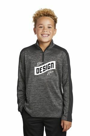 Sport-Tek  ®  Youth PosiCharge  ®  Electric Heather Colorblock 1/4-Zip Pullover