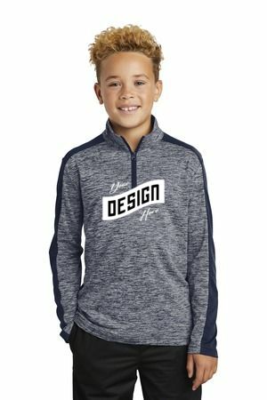 Sport-Tek  ®  Youth PosiCharge  ®  Electric Heather Colorblock 1/4-Zip Pullover