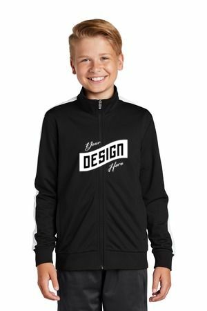 Sport-Tek  ®  Youth Tricot Sleeve Stripe Track Jacket