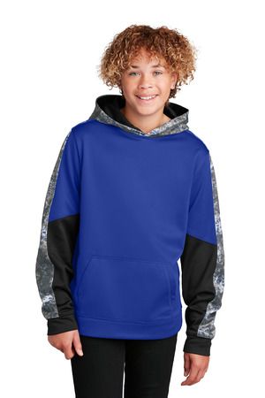Sport-Tek ®  Youth Sport-Wick ®  Mineral Freeze Fleece Colorblock Hooded Pullover
