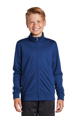 Sport-Tek  ®  Youth Tricot Sleeve Stripe Track Jacket