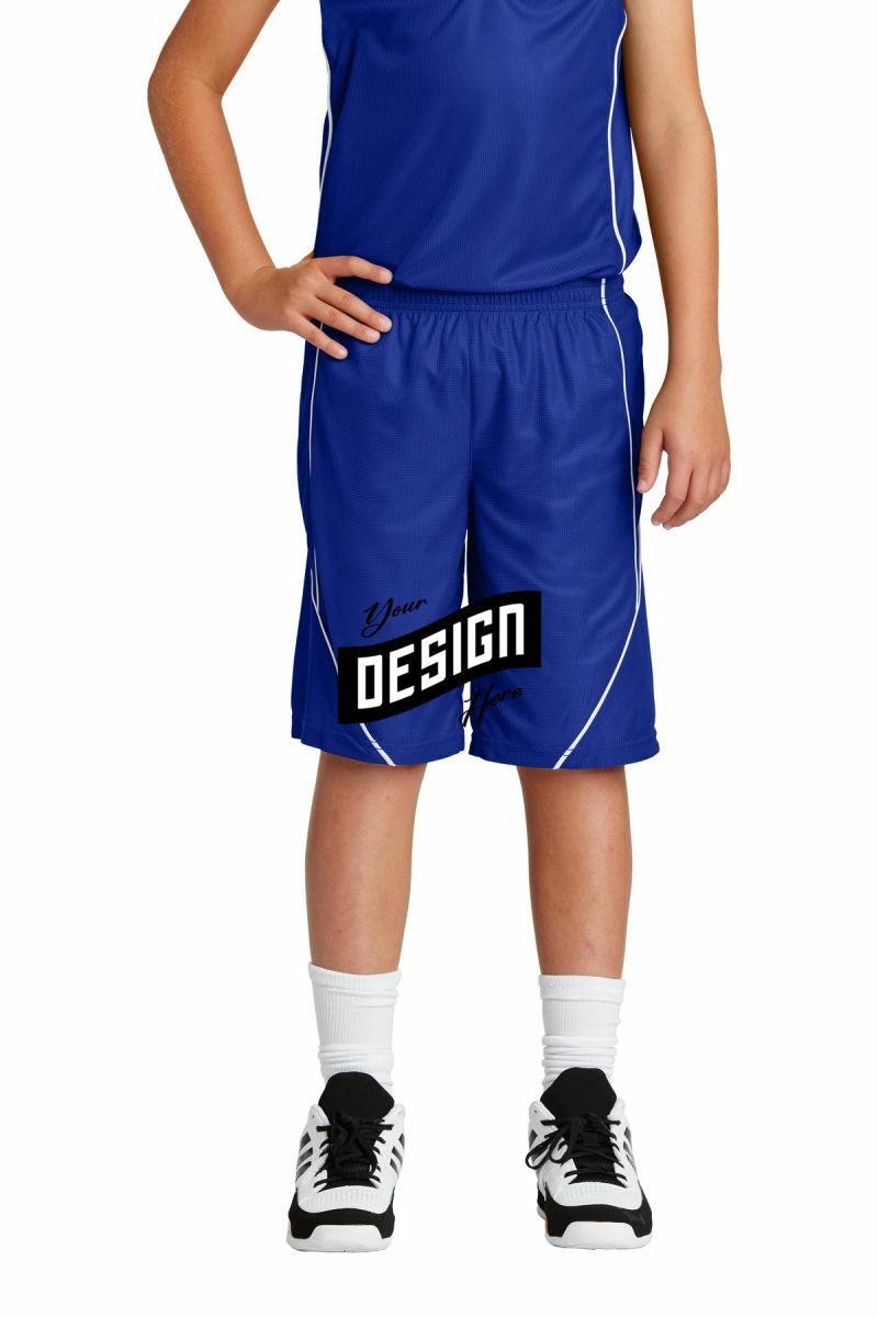 Sport-Tek ®  Youth PosiCharge ®  Mesh Reversible Spliced Short