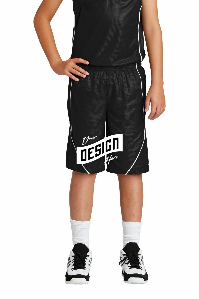 Sport-Tek ®  Youth PosiCharge ®  Mesh Reversible Spliced Short