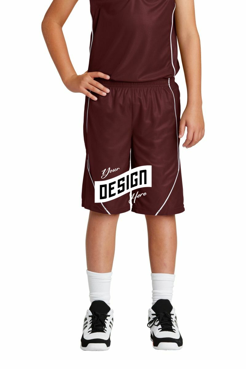Sport-Tek ®  Youth PosiCharge ®  Mesh Reversible Spliced Short